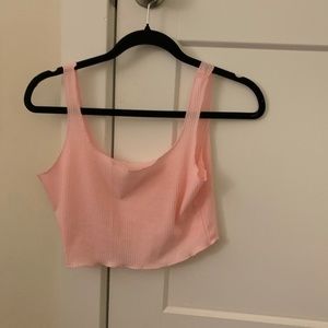 Solid Ribbed Crop Tank Top